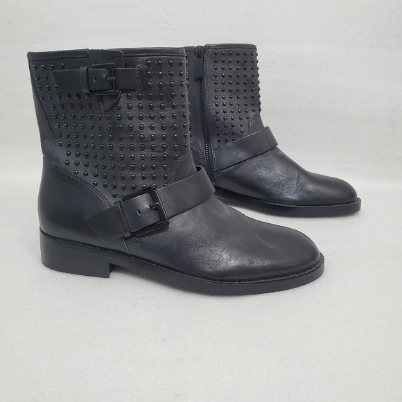 Michael Kors Shoes - Michael Kors Black Leather Studded Ankle Boots